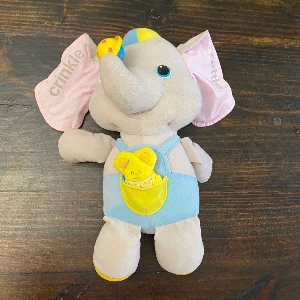 Vintage‎ Playskool Baby Busy Elephant Tactile Sensory Plush Toy 14" 1986 Doll